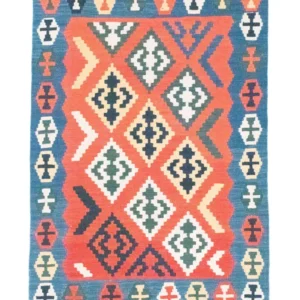 Kelimteppe - Orientalsk - 181 x 126 cm - oransje