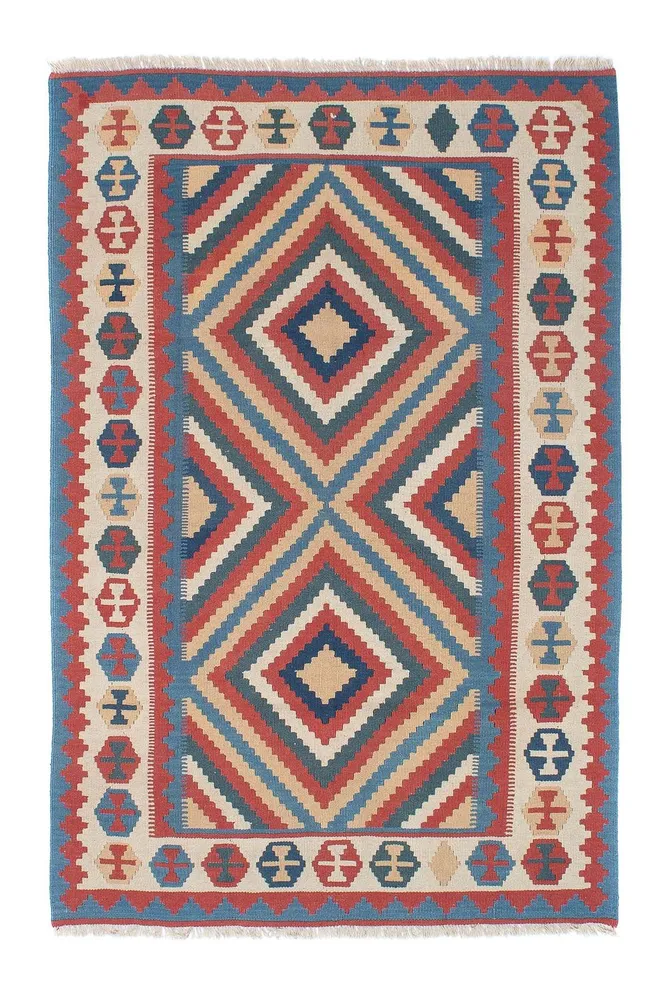 Kelimteppe - Orientalsk - 183 x 124 cm - blå