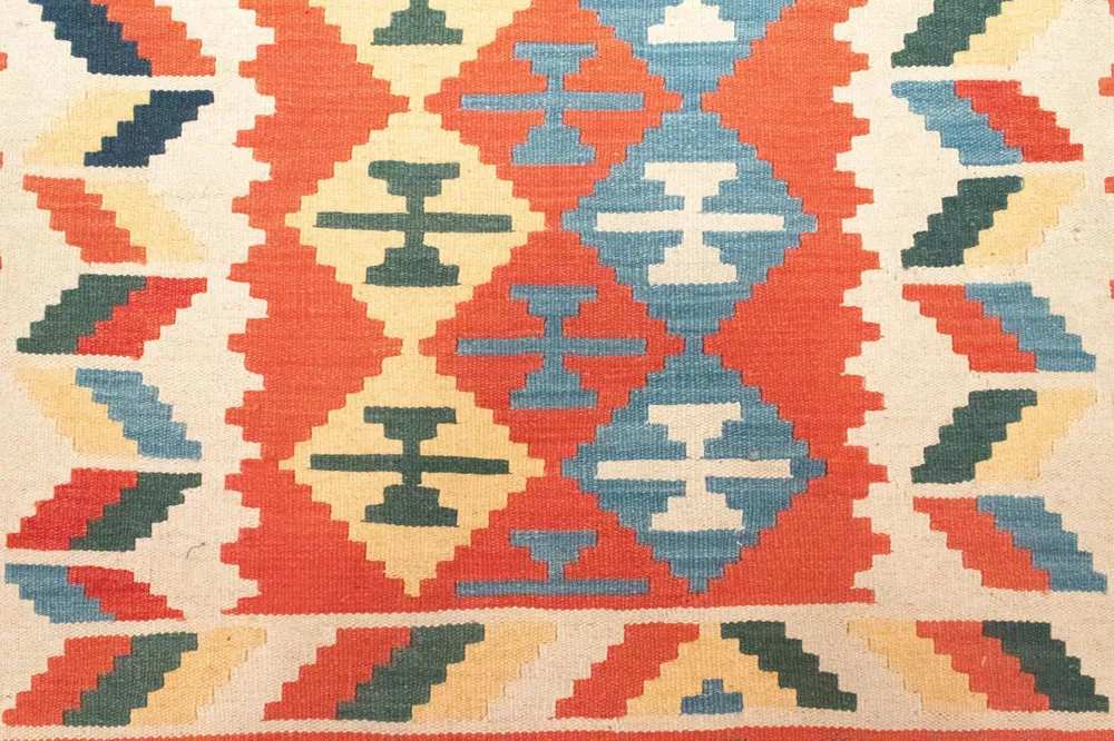 Kelimteppe - Orientalsk - 184 x 120 cm - oransje
