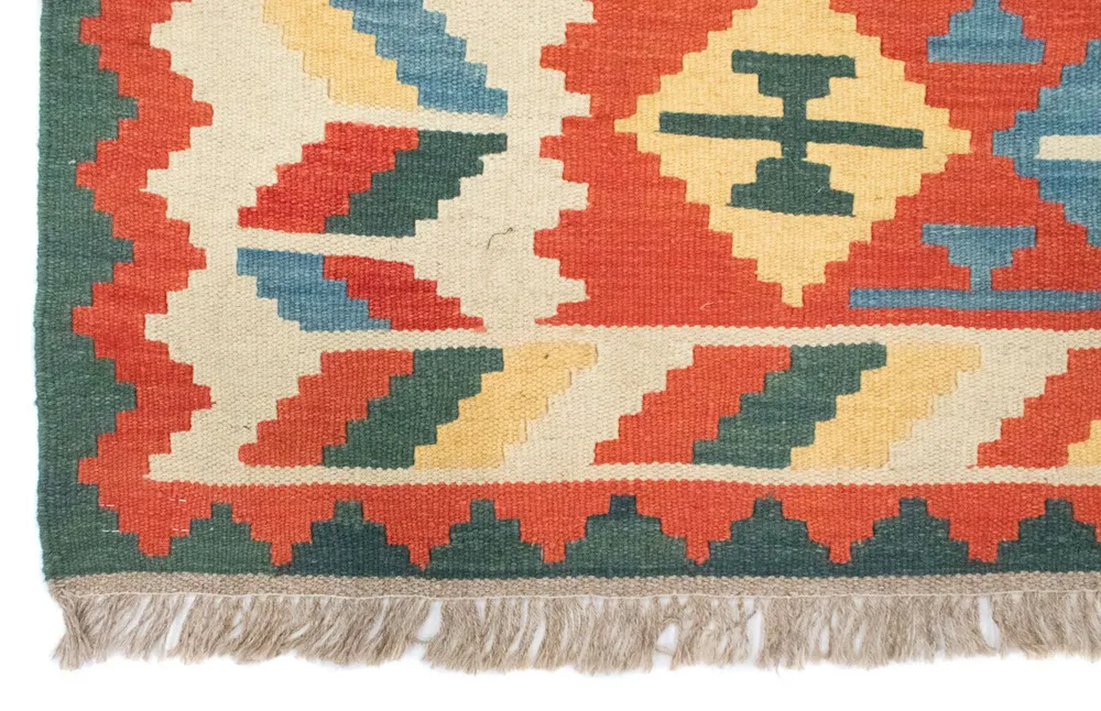 Kelimteppe - Orientalsk - 184 x 120 cm - oransje