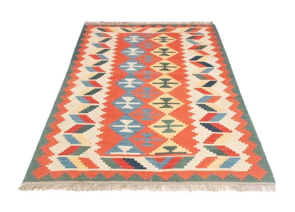 Kelimteppe - Orientalsk - 184 x 120 cm - oransje