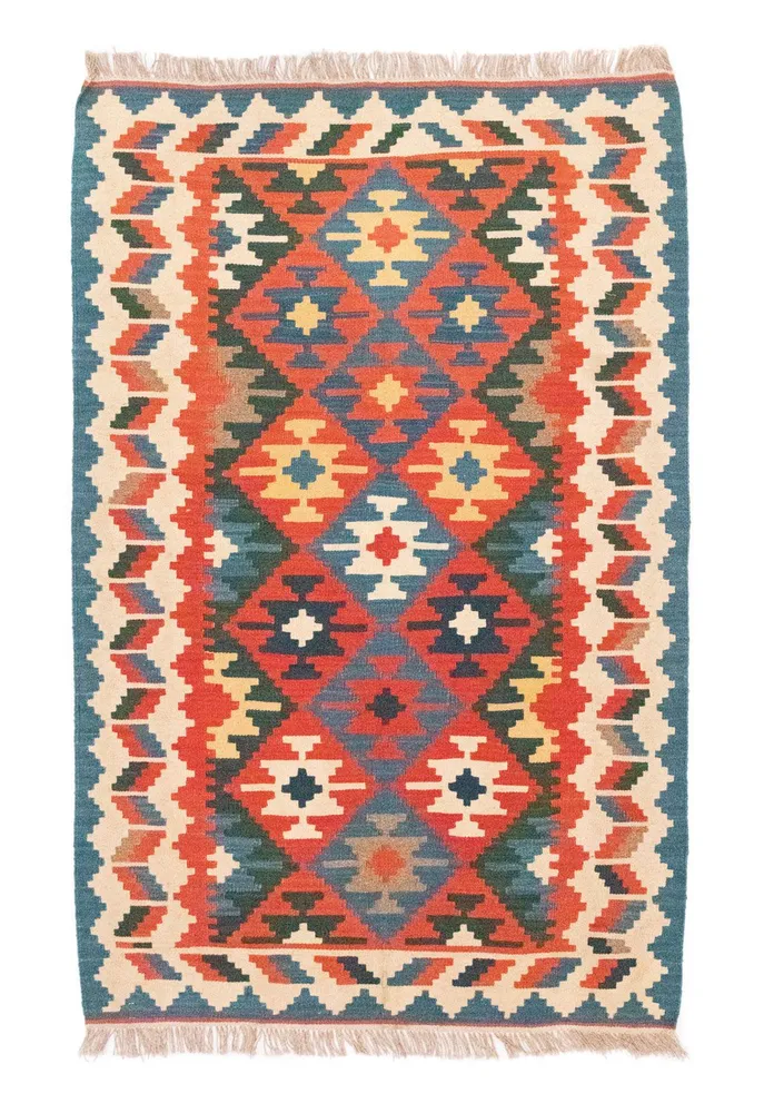 Kelimteppe - Orientalsk - 185 x 119 cm - oransje