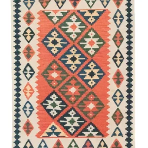 Kelimteppe - Orientalsk - 185 x 122 cm - oransje