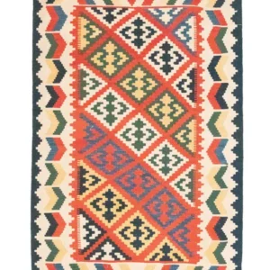 Kelimteppe - Orientalsk - 185 x 125 cm - oransje