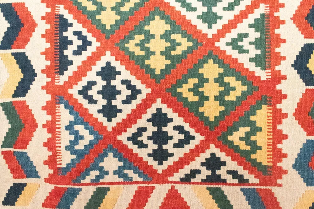 Kelimteppe - Orientalsk - 185 x 125 cm - oransje