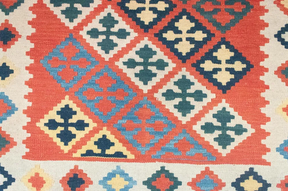 Kelimteppe - Orientalsk - 186 x 120 cm - oransje
