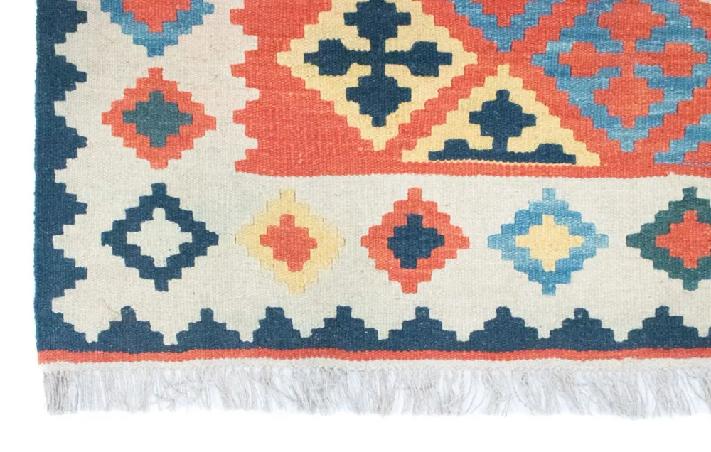 Kelimteppe - Orientalsk - 186 x 120 cm - oransje