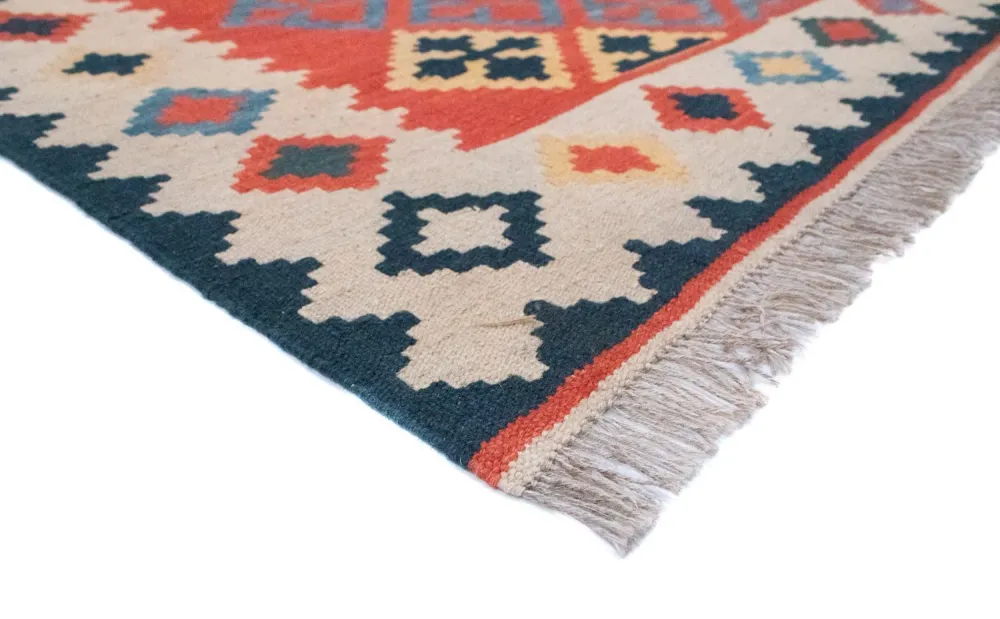 Kelimteppe - Orientalsk - 186 x 120 cm - oransje
