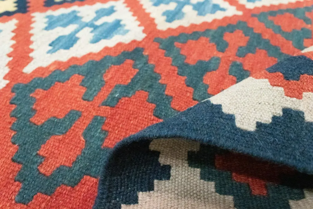 Kelimteppe - Orientalsk - 186 x 120 cm - oransje