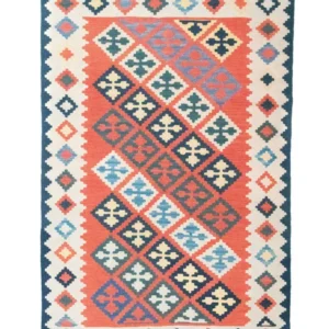 Kelimteppe - Orientalsk - 186 x 120 cm - oransje