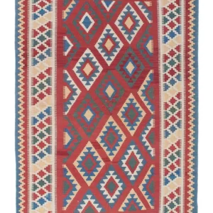 Kelimteppe - Orientalsk - 186 x 125 cm - mørk rød