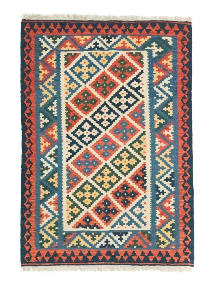 Kelimteppe - Orientalsk - 187 x 127 cm - oransje