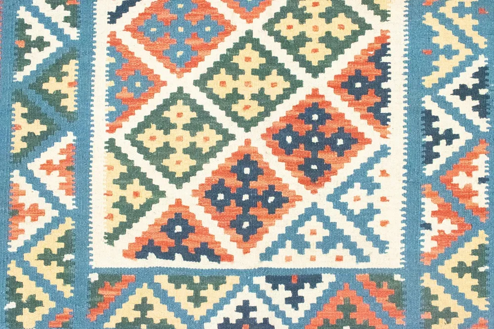 Kelimteppe - Orientalsk - 187 x 127 cm - oransje