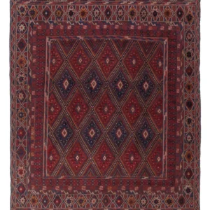 Kelimteppe - Orientalsk - 187 x 145 cm - mørk rød
