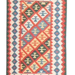 Kelimteppe - Orientalsk - 190 x 120 cm - oransje