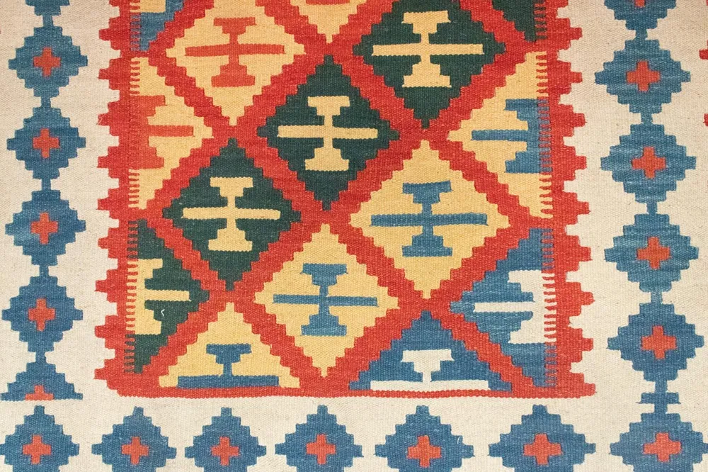 Kelimteppe - Orientalsk - 190 x 120 cm - oransje