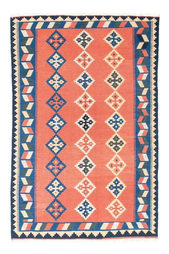 Kelimteppe - Orientalsk - 193 x 135 cm - oransje