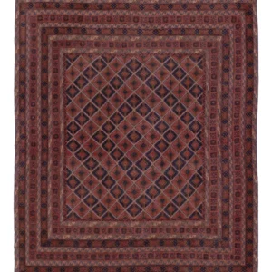 Kelimteppe - Orientalsk - 193 x 159 cm - mørk rød