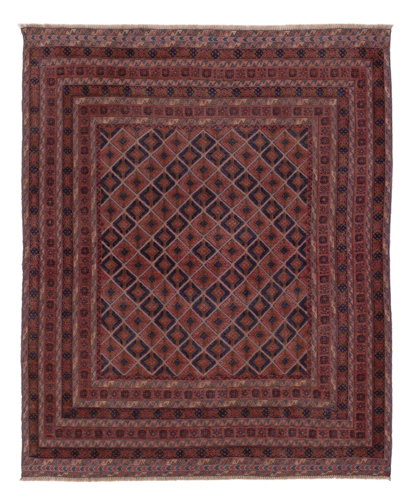 Kelimteppe - Orientalsk - 193 x 159 cm - mørk rød