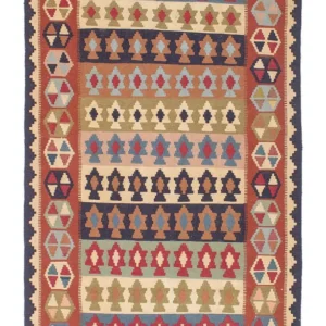 Kelimteppe - Orientalsk - 194 x 114 cm - flerfarget