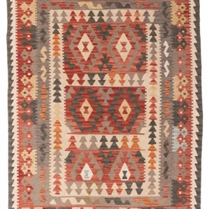 Kelimteppe - Orientalsk - 194 x 147 cm - lys rød