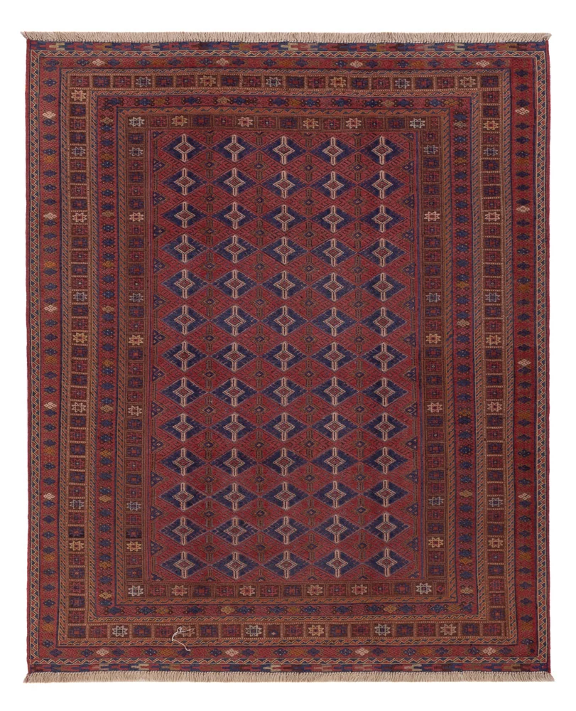 Kelimteppe - Orientalsk - 194 x 156 cm - mørk rød