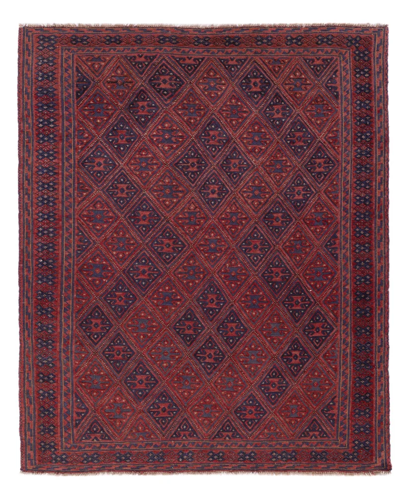 Kelimteppe - Orientalsk - 194 x 159 cm - mørk rød