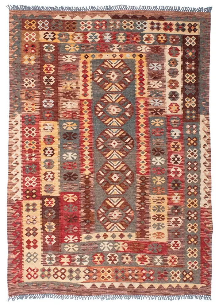 Kelimteppe - Orientalsk - 195 x 145 cm - flerfarget