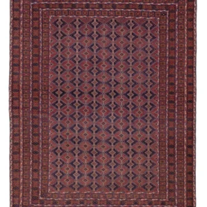 Kelimteppe - Orientalsk - 195 x 147 cm - mørk rød