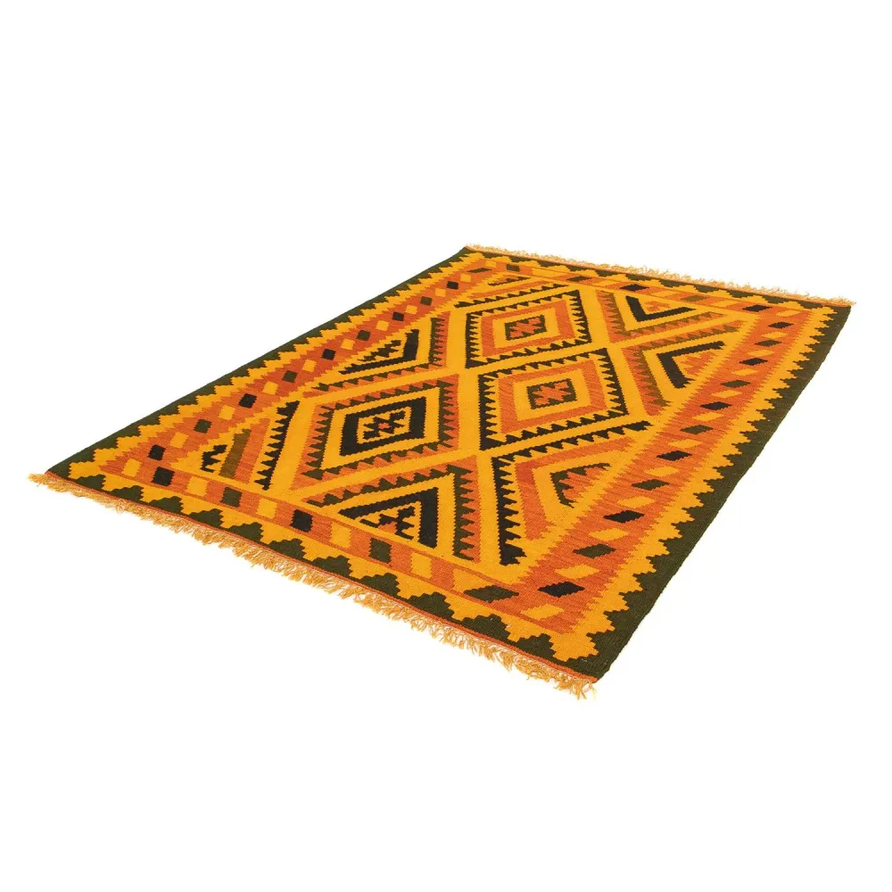 Kelimteppe - Orientalsk - 195 x 152 cm - mørk brun