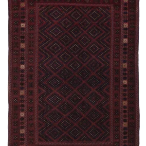 Kelimteppe - Orientalsk - 196 x 136 cm - mørk rød