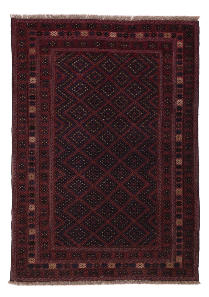Kelimteppe - Orientalsk - 196 x 136 cm - mørk rød