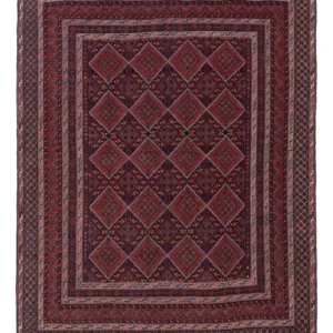 Kelimteppe - Orientalsk - 196 x 141 cm - mørk rød