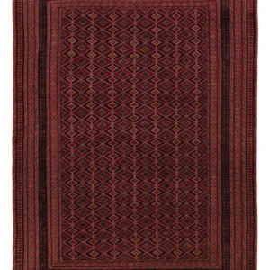 Kelimteppe - Orientalsk - 196 x 156 cm - mørk rød
