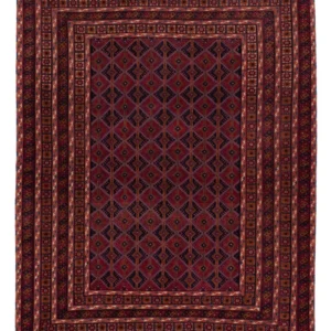 Kelimteppe - Orientalsk - 197 x 158 cm - mørk rød