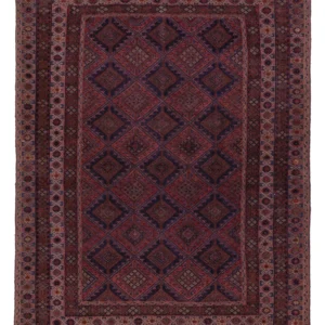 Kelimteppe - Orientalsk - 198 x 156 cm - mørk rød