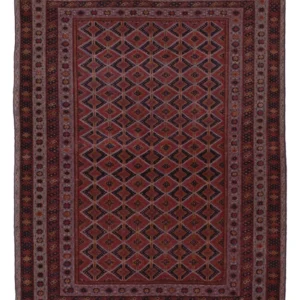 Kelimteppe - Orientalsk - 200 x 144 cm - mørk rød