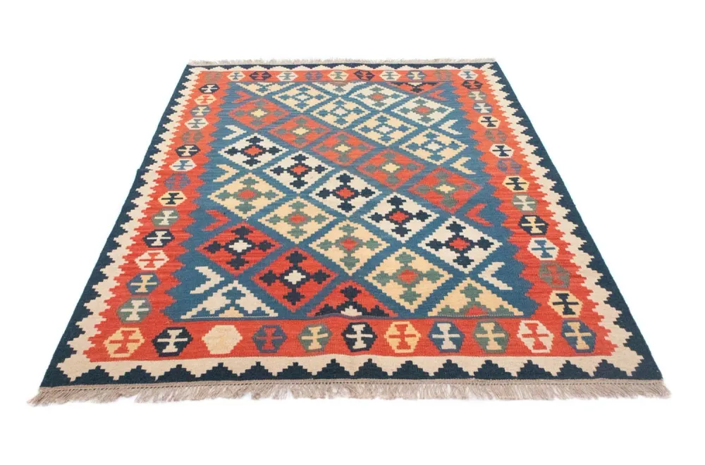 Kelimteppe - Orientalsk - 200 x 155 cm - blå