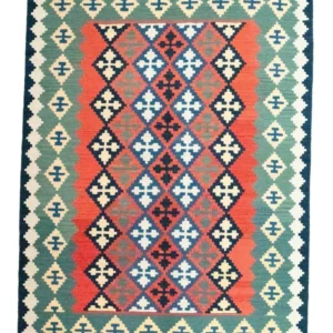 Kelimteppe - Orientalsk - 202 x 150 cm - oransje
