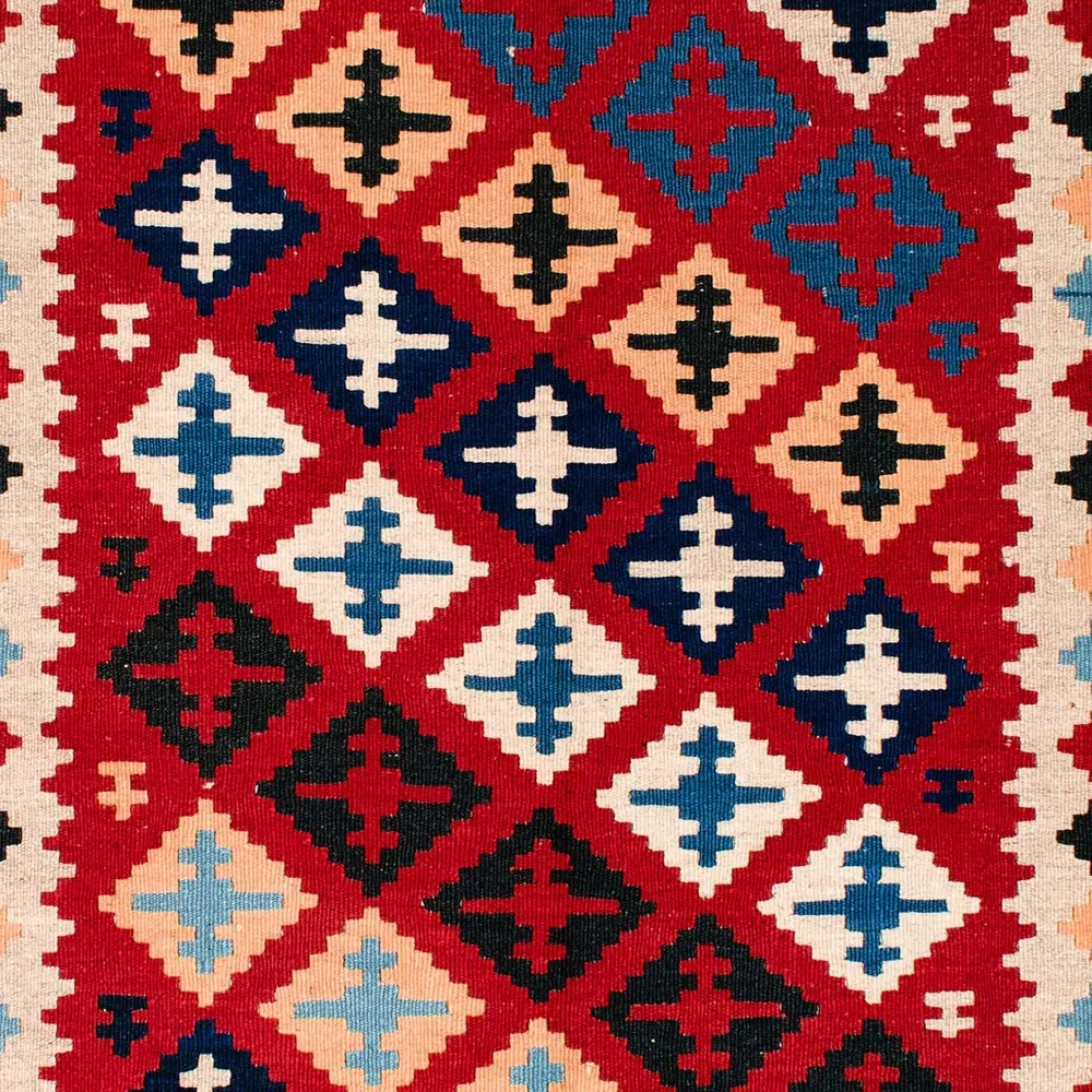 Kelimteppe - Orientalsk - 202 x 153 cm - rød