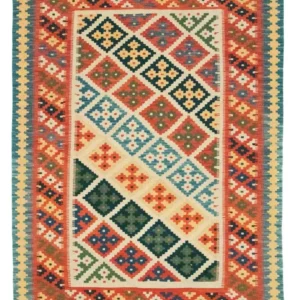 Kelimteppe - Orientalsk - 202 x 153 cm - oransje