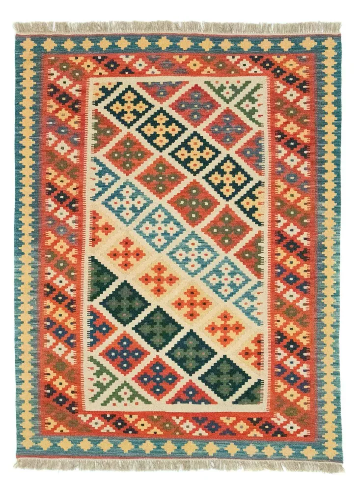 Kelimteppe - Orientalsk - 202 x 153 cm - oransje