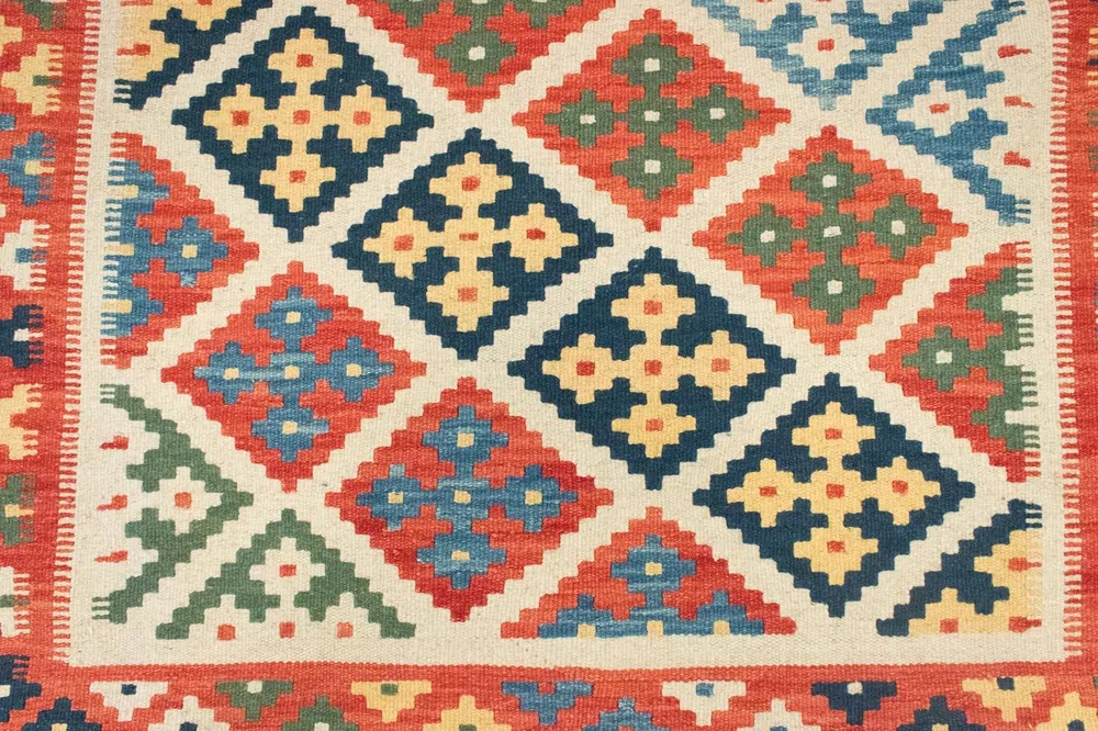 Kelimteppe - Orientalsk - 202 x 153 cm - oransje