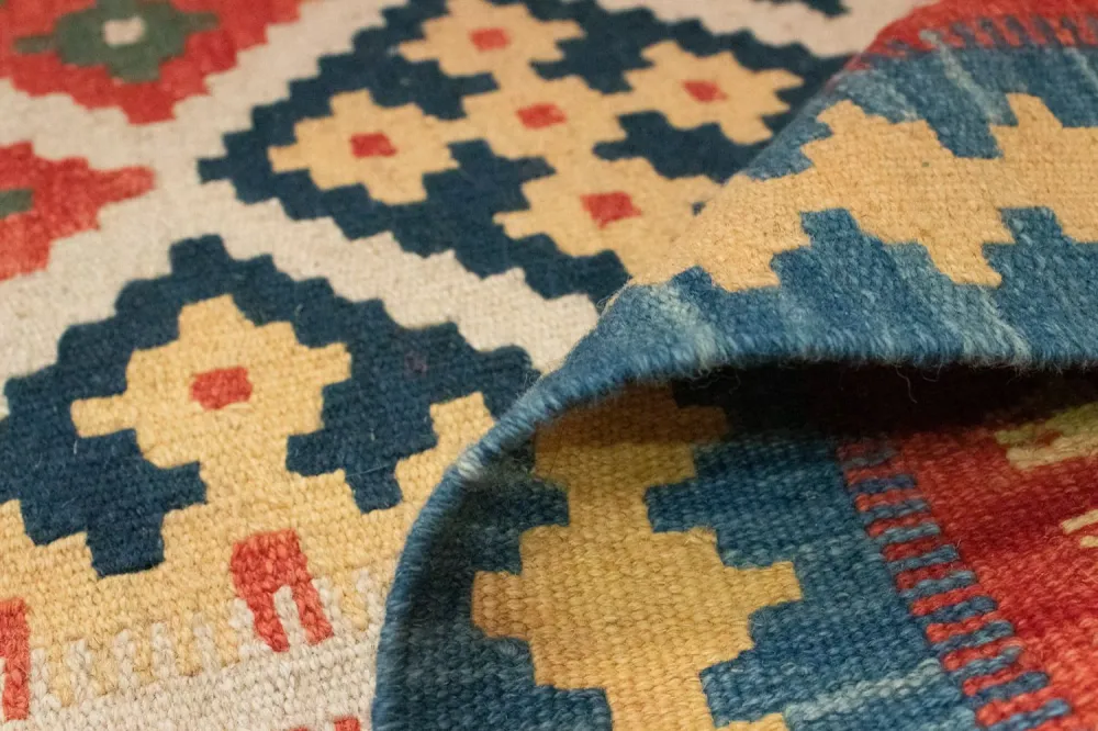 Kelimteppe - Orientalsk - 202 x 153 cm - oransje