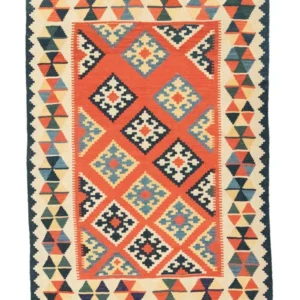Kelimteppe - Orientalsk - 203 x 143 cm - oransje