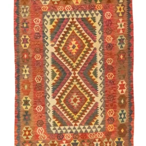 Kelimteppe - Orientalsk - 203 x 148 cm - oransje
