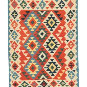 Kelimteppe - Orientalsk - 203 x 150 cm - oransje