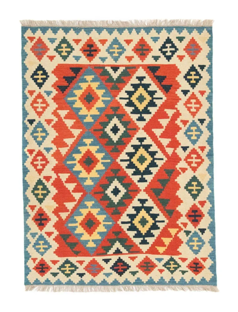 Kelimteppe - Orientalsk - 203 x 150 cm - oransje