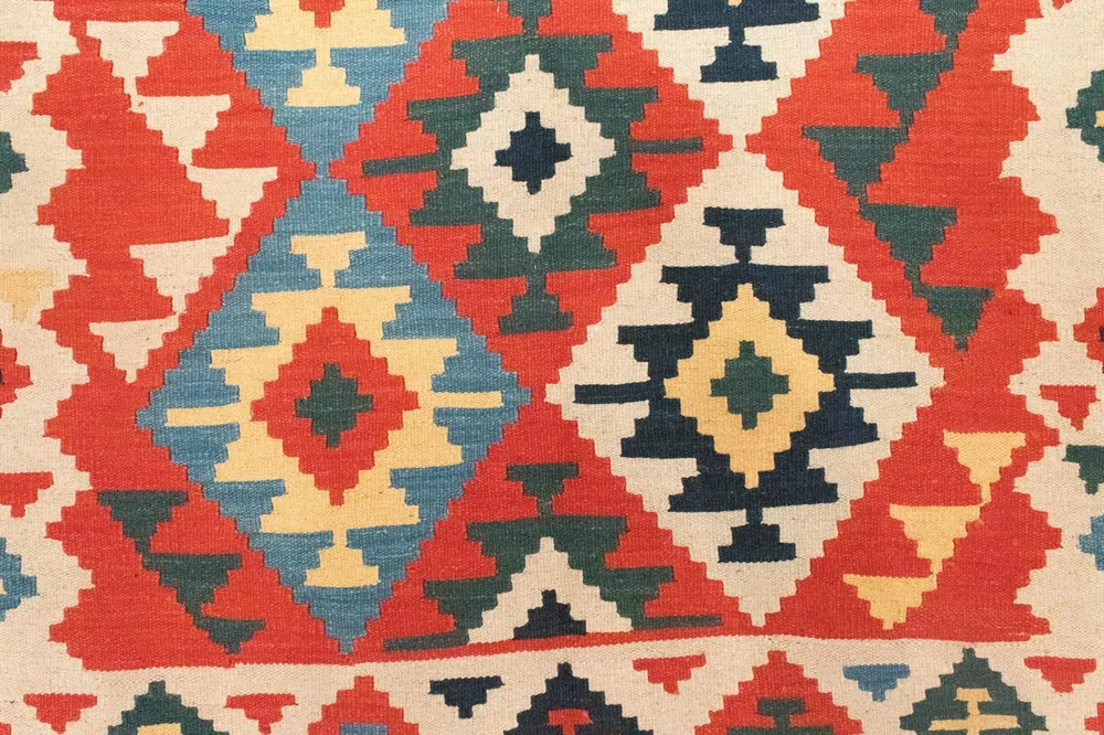 Kelimteppe - Orientalsk - 203 x 150 cm - oransje
