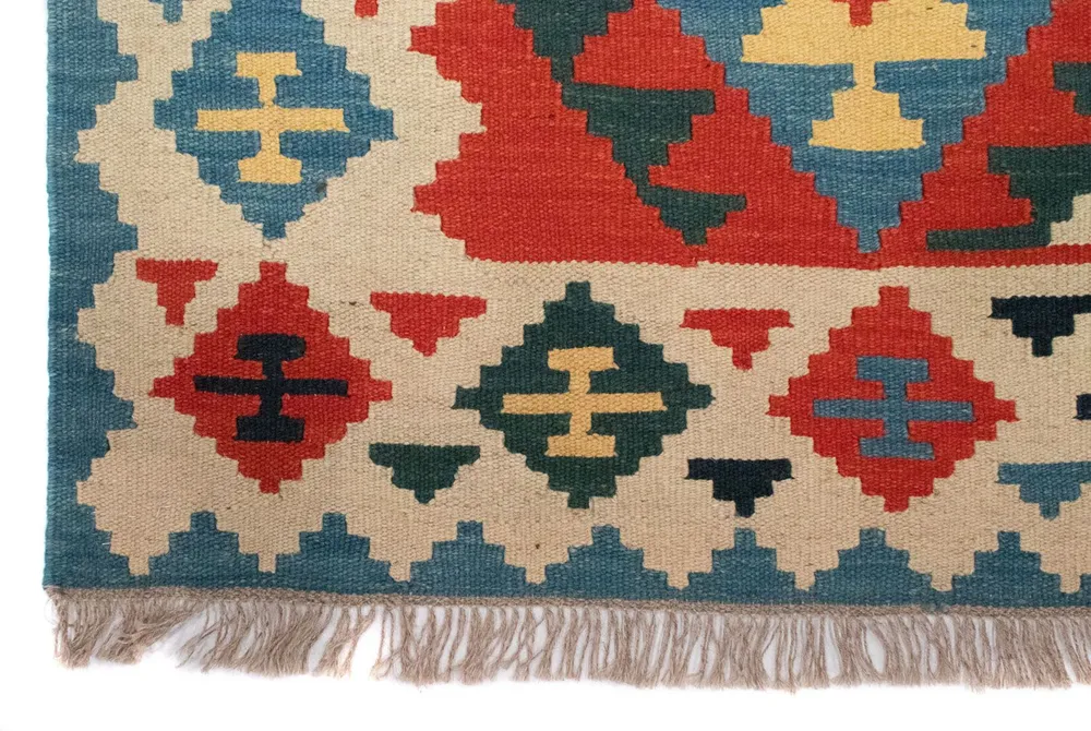 Kelimteppe - Orientalsk - 203 x 150 cm - oransje